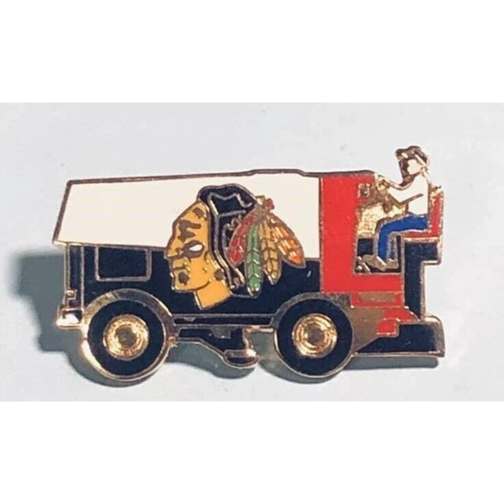 1996-97 Chicago Black Hawks  Ice Hockey  ZAMBONI Ice Machine NHL Team Logo  Pin